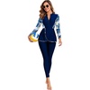image:imageIDOPIP Women Modest Swimsuit 2 Piece Long Sleeve Rash Guard Swimwear Full Coverage Bathing Suit with Pants Muslim SwimsuitBlue