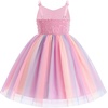 image:imageIDOPIP Toddler Baby Girl Birthday Dress Sequins Lace Rainbow Tulle Dress Graduation Wedding Party Pageant Dresses 27 YearsRainbow Pink