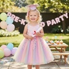 image:imageIDOPIP Toddler Baby Girl Birthday Dress Sequins Lace Rainbow Tulle Dress Graduation Wedding Party Pageant Dresses 27 YearsRainbow Pink