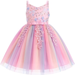 image:imageIDOPIP Toddler Baby Girl Birthday Dress Sequins Lace Rainbow Tulle Dress Graduation Wedding Party Pageant Dresses 27 YearsRainbow Pink