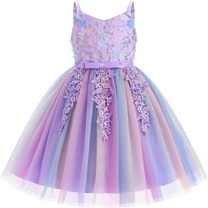 image:imageIDOPIP Toddler Baby Girl Birthday Dress Sequins Lace Rainbow Tulle Dress Graduation Wedding Party Pageant Dresses 27 YearsRainbow Purple