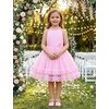 image:imageIDOPIP Toddler Girls Birthday Dress Wedding Party Pageant Dress 16 Years  Wedding Flower Girl Dress Sleeveless Pearl Halter Glitters Flounce Tulle Tutu Dress Girls Formal Dress Party Ball GownPink