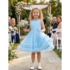 image:imageIDOPIP Toddler Girls Birthday Dress Wedding Party Pageant Dress 16 Years  Wedding Flower Girl Dress Sleeveless Pearl Halter Glitters Flounce Tulle Tutu Dress Girls Formal Dress Party Ball GownBlue