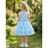 image:imageIDOPIP Toddler Girls Birthday Dress Wedding Party Pageant Dress 16 Years  Wedding Flower Girl Dress Sleeveless Pearl Halter Glitters Flounce Tulle Tutu Dress Girls Formal Dress Party Ball GownBlue