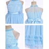 image:imageIDOPIP Toddler Girls Birthday Dress Wedding Party Pageant Dress 16 Years  Wedding Flower Girl Dress Sleeveless Pearl Halter Glitters Flounce Tulle Tutu Dress Girls Formal Dress Party Ball GownBlue