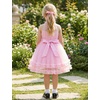 image:imageIDOPIP Toddler Girls Birthday Dress Wedding Party Pageant Dress 16 Years  Wedding Flower Girl Dress Sleeveless Pearl Halter Glitters Flounce Tulle Tutu Dress Girls Formal Dress Party Ball GownPink