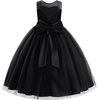 image:imageIDOPIP Embroidery Flower Girl Lace Dress for Kid Wedding Pageant Tulle Gown  Little Big Girls Formal Party First Communion Dresses Toddler Birthday Princess Bridesmaid Backless Bowknot Maxi Tulle GownBlack