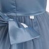 image:imageIDOPIP Embroidery Flower Girl Lace Dress for Kid Wedding Pageant Tulle Gown  Little Big Girls Formal Party First Communion Dresses Toddler Birthday Princess Bridesmaid Backless Bowknot Maxi Tulle GownDusty Blue