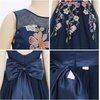 image:imageIDOPIP Embroidery Flower Girl Lace Dress for Kid Wedding Pageant Tulle Gown  Little Big Girls Formal Party First Communion Dresses Toddler Birthday Princess Bridesmaid Backless Bowknot Maxi Tulle GownNavy Blue