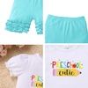 image:imageIDOPIP Toddler Girls Back to School Outfit Preschool Shirt  Icing Ruffle Shorts 2PCS Kids First Day of Kindergarten ClothesBlue