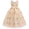 image:imageIDOPIP Embroidery Flower Girl Lace Dress for Kids Wedding Pageant Party First Communion Dresses Princess Bridesmaid Maxi GownApricot Floral