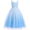 image:imageIDOPIP Flower Girl Dress for Wedding Formal Pageant Dresses for Girls Junior Bridesmaid First Communion Birthday Tulle GownBlue