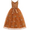 image:imageIDOPIP Flower Girl Dress for Wedding Formal Pageant Dresses for Girls Junior Bridesmaid First Communion Birthday Tulle GownBurnt Orange