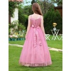 image:imageIDOPIP Flower Girl Dress for Wedding Formal Pageant Dresses for Girls Junior Bridesmaid First Communion Birthday Tulle GownDusty Pink