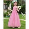 image:imageIDOPIP Flower Girl Dress for Wedding Formal Pageant Dresses for Girls Junior Bridesmaid First Communion Birthday Tulle GownDusty Pink