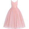 image:imageIDOPIP Flower Girl Dress for Wedding Formal Pageant Dresses for Girls Junior Bridesmaid First Communion Birthday Tulle GownPink