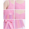 image:imageIDOPIP Flower Girl Dress for Wedding Formal Pageant Dresses for Girls Junior Bridesmaid First Communion Birthday Tulle GownRainbow Pink