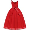 image:imageIDOPIP Flower Girl Dress for Wedding Formal Pageant Dresses for Girls Junior Bridesmaid First Communion Birthday Tulle GownRed
