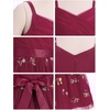 image:imageIDOPIP Flower Girl Dress for Wedding Formal Pageant Dresses for Girls Junior Bridesmaid First Communion Birthday Tulle GownWine Red