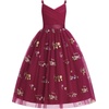 image:imageIDOPIP Flower Girl Dress for Wedding Formal Pageant Dresses for Girls Junior Bridesmaid First Communion Birthday Tulle GownWine Red