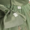 image:imageIDOPIP Flower Girl Lace Dress for Kids Baby Wedding Pageant Birthday Party Dresses Toddler Bead VBackless Bowknot Tulle GownSage Green