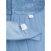 image:imageIDOPIP Flower Girl Sequin Bow VBackless Dress for Kids Wedding Formal Party Long Gown Princess Pageant Communion Tulle DressBlue
