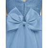 image:imageIDOPIP Flower Girl Sequin Bow VBackless Dress for Kids Wedding Formal Party Long Gown Princess Pageant Communion Tulle DressBlue