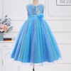image:imageIDOPIP Girls Sequin Dress Sparkly Party Formal Pageant Birthday Wedding Flower Girl Dresses Sleeveless Rainbow Tulle GownsBlue