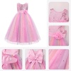 image:imageIDOPIP Girls Sequin Dress Sparkly Party Formal Pageant Birthday Wedding Flower Girl Dresses Sleeveless Rainbow Tulle GownsPink Rainbow