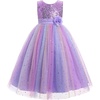 image:imageIDOPIP Girls Sequin Dress Sparkly Party Formal Pageant Birthday Wedding Flower Girl Dresses Sleeveless Rainbow Tulle GownsPurple Rainbow