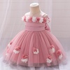image:imageIDOPIP Infant Baby Flower Girl Dress Cold Shoulder Toddler Birthday Dresses Pageant Wedding Party Baptism Tulle Tutu GownDusty Pink