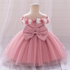 image:imageIDOPIP Infant Baby Flower Girl Dress Cold Shoulder Toddler Birthday Dresses Pageant Wedding Party Baptism Tulle Tutu GownDusty Pink