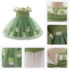 image:imageIDOPIP Infant Baby Flower Girl Dress Cold Shoulder Toddler Birthday Dresses Pageant Wedding Party Baptism Tulle Tutu GownGreen