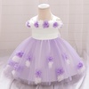 image:imageIDOPIP Infant Baby Flower Girl Dress Cold Shoulder Toddler Birthday Dresses Pageant Wedding Party Baptism Tulle Tutu GownLight Purple
