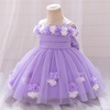 image:imageIDOPIP Infant Baby Flower Girl Dress Cold Shoulder Toddler Birthday Dresses Pageant Wedding Party Baptism Tulle Tutu GownPurple