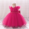 image:imageIDOPIP Toddler Flower Girl Dress Ruffle Tulle VBack Birthday Pageant Gown  Girls Bowknot VBackless Wedding Dress Baby 1st 2nd 3rd Birthday Dresses Tulle Tutu Party Princess Communion Formal Ball GownHot Pink