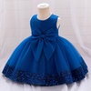 image:imageIDOPIP Toddler Flower Girl Dress Sequin Bowknot Tulle Party Dress 6M3T  Pageant Wedding Guest Dress Baby 1st 2nd 3rd Birthday Dress Ruffle Tulle Tutu Party Princess Communion Formal Ball GownRoyal Blue