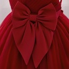 image:imageIDOPIP Toddler Flower Girl Dress Sequin Bowknot Tulle Party Dress 6M3T  Pageant Wedding Guest Dress Baby 1st 2nd 3rd Birthday Dress Ruffle Tulle Tutu Party Princess Communion Formal Ball GownWine Red