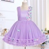 image:imageIDOPIP Toddler Girls Butterfly Birthday Dress Ruffle Tulle Flower Girl Wedding Pageant Formal Party Dress for Photo Shoot 16Purple