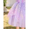 image:imageIDOPIP Toddler Girls Butterfly Birthday Dress Tulle Flower Girl Dress 16T  Butterfly Glitter Handkerchief Tulle Dress Embroidery Floral Lace Princess Ball Gown for Wedding Pageant Formal Photo PartyRainbow Purple