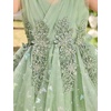image:imageIDOPIP Toddler Girls Butterfly Birthday Dress Tulle Flower Girl Dress 16T  Butterfly Glitter Handkerchief Tulle Dress Embroidery Floral Lace Princess Ball Gown for Wedding Pageant Formal Photo PartySage Green