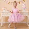 image:imageIDOPIP Toddler Girls Butterfly Birthday Dress Tulle Flower Girl Dress 16T  Butterfly Glitter Handkerchief Tulle Dress Embroidery Floral Lace Princess Ball Gown for Wedding Pageant Formal Photo PartyRainbow Pink