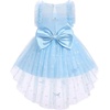 image:imageIDOPIP Toddler Girls Butterfly Dress Sparkly High Low Tulle Tutu Princess Birthday Party Dress for 16T Flower Girl WeddingBlue