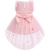 image:imageIDOPIP Toddler Girls Butterfly Dress Sparkly High Low Tulle Tutu Princess Birthday Party Dress for 16T Flower Girl WeddingPink