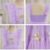 image:imageIDOPIP Toddler Girls Tulle Birthday Dress Floral Embroidered Princess Pageant Summer Smocked Dresses for Party Wedding 16TPurple Floral