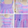 image:imageIDOPIP Toddler Girls Tulle Birthday Dress Floral Embroidered Princess Pageant Summer Smocked Dresses for Party Wedding 16TRainbow Purple
