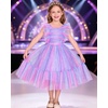 image:imageIDOPIP Toddler Girls Tulle Birthday Dress Floral Embroidered Princess Pageant Summer Smocked Dresses for Party Wedding 16TRainbow Purple