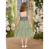 image:imageIDOPIP Toddler Girls Tulle Birthday Dress Floral Embroidered Princess Pageant Summer Smocked Dresses for Party Wedding 16TSage Green Floral