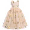 image:imageIDOPIP Embroidery Flower Girl Lace Dress for Kids Wedding Pageant Party First Communion Dresses Princess Bridesmaid Maxi GownApricot Floral