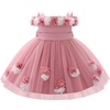 image:imageIDOPIP Infant Baby Flower Girl Dress Cold Shoulder Toddler Birthday Dresses Pageant Wedding Party Baptism Tulle Tutu GownDusty Pink
